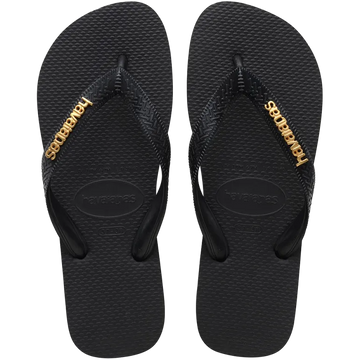 Women's Top Logo Metallic Flip Flops