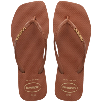 Women's Slim Square Logo Pop Up Flip Flops