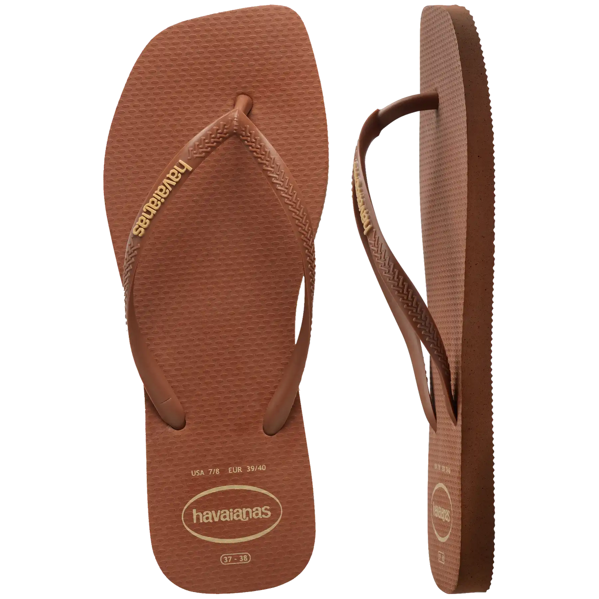 Women's Slim Square Logo Pop Up Flip Flops
